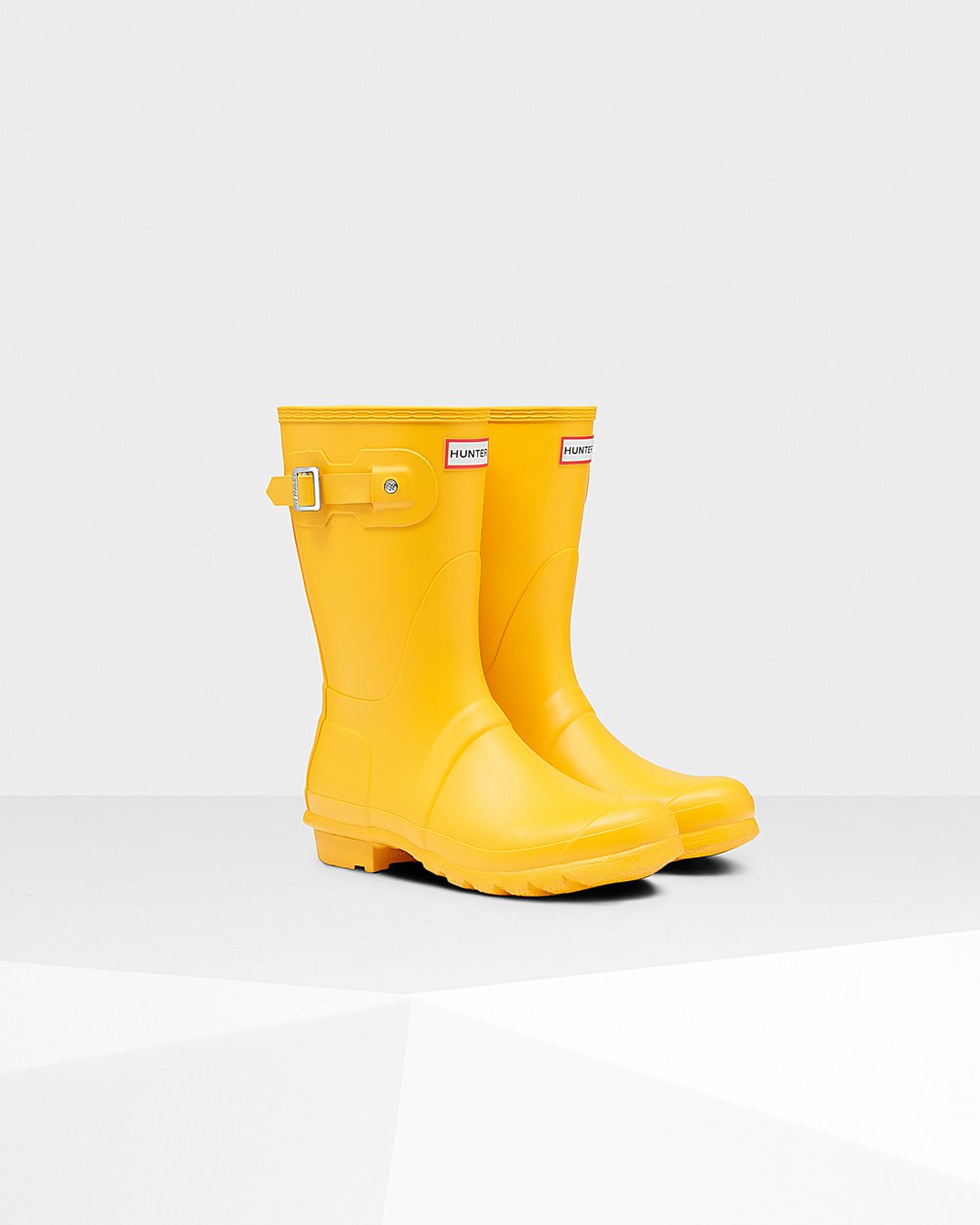 Hunter Original Short Rain Boots - Sale Clearance Womens Yellow - EBVUQZ274